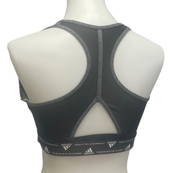New Adidas XL 48DD Gray Medium Support Removeable Pads Training Sports Bra - Picture 5 of 7